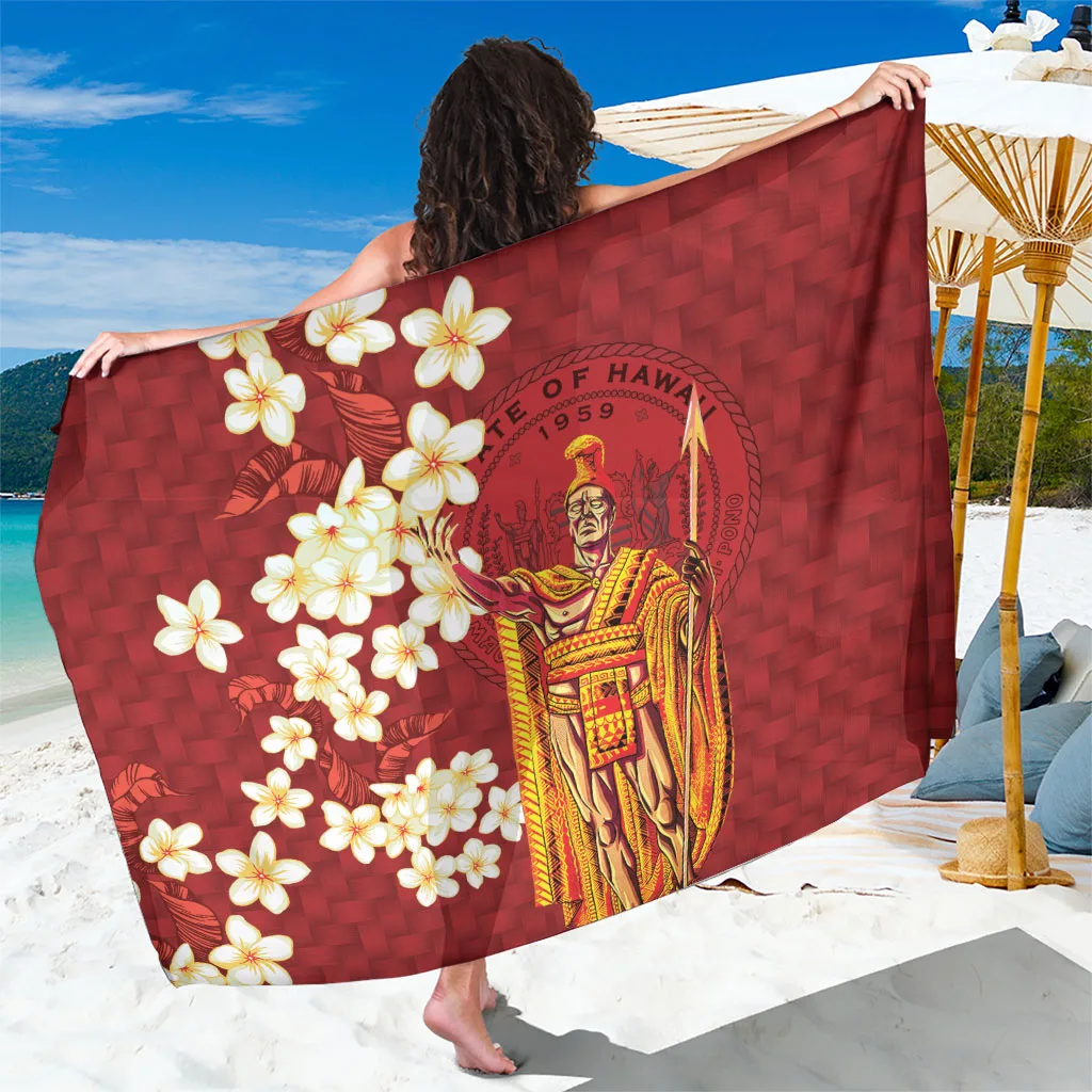 White Plumeria Hibiscus Floral Print Sarong Hawaii Tropical Beach Wrap Pareo Wholesale - main view