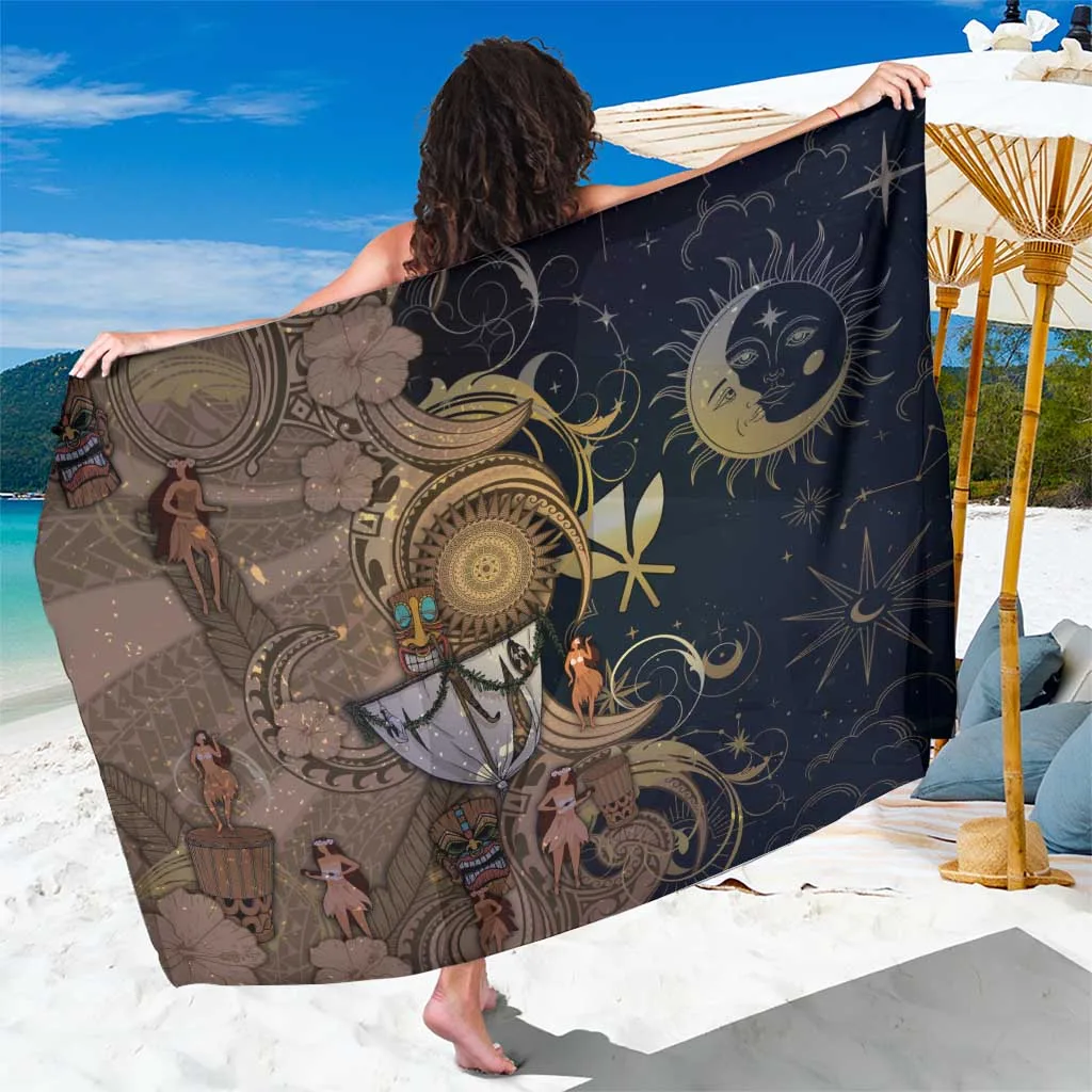Blue Hawaii Makahiki Sarong Polynesian Sky & Earth Tribal Hibiscus Print Beach Wrap Wholesale Pareo - main view