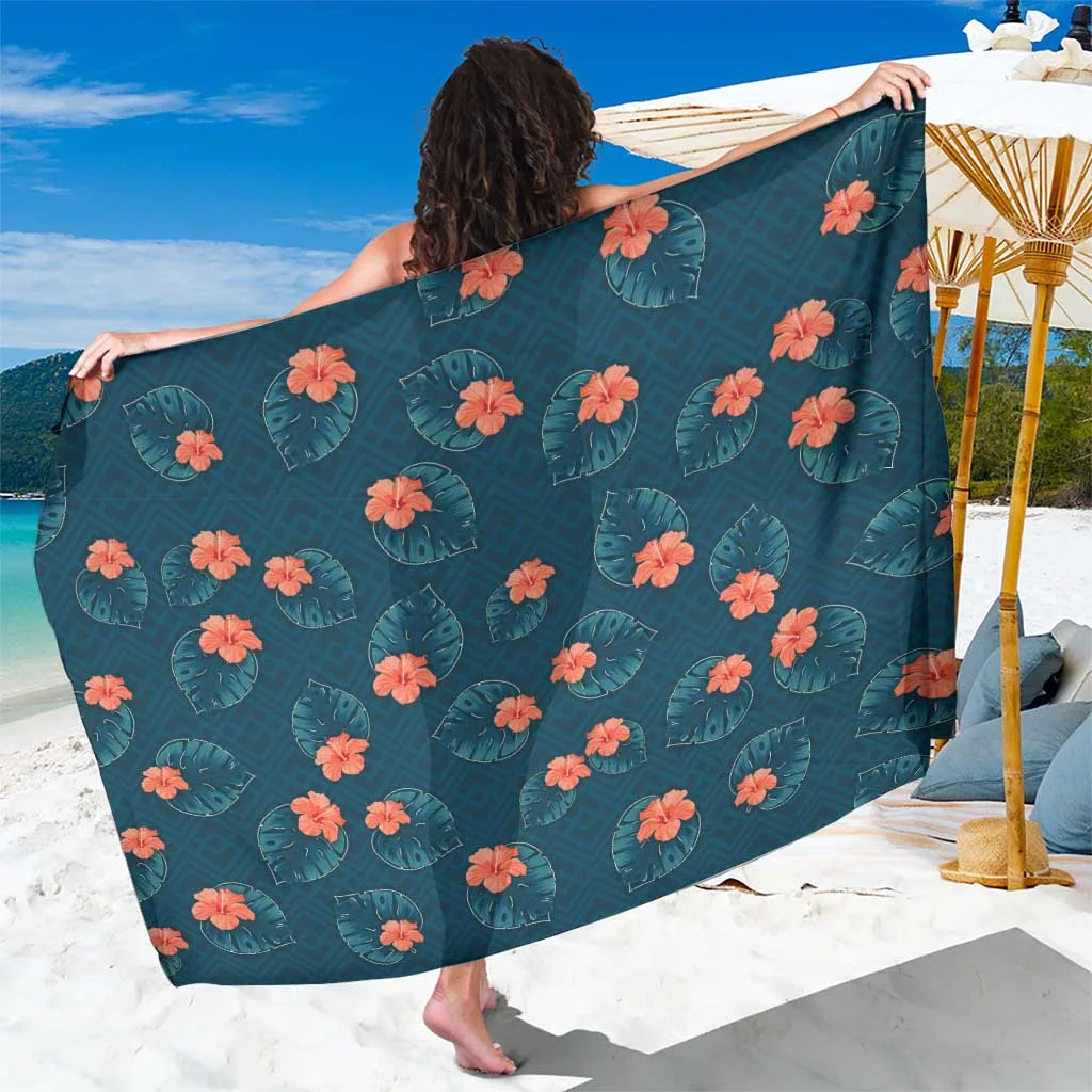 Hawaii Monstera Sarong Hibiscus Flowers Simple Style - main view