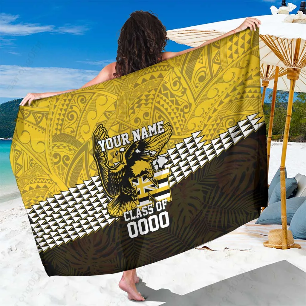 Kanaka Hawaii Tropical Arrows Print Sarong Polynesian Beach Wrap Custom Pareo Wholesale - main view