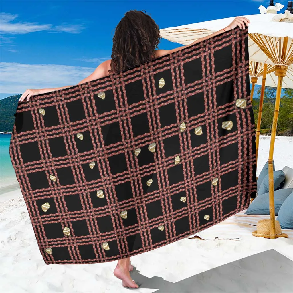 Hawaii Shell Lei Plaid Palaka Sarong Beach Wrap Tropical Island Resort Cover Up Wholesale Pareo - main view