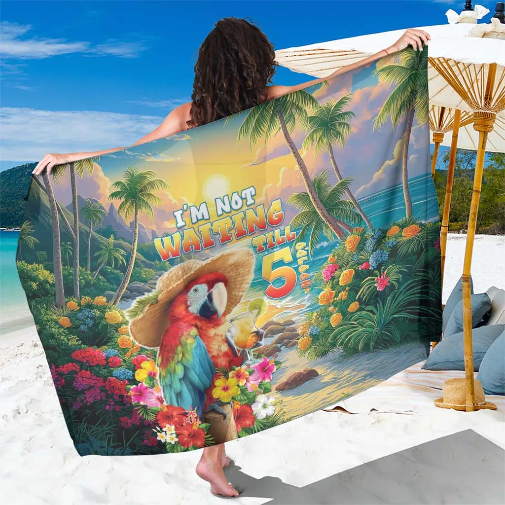 Colorful Parrot Hibiscus Tropical Print Sarong Hawaii Island Beach Wrap Pareo Wholesale - main view