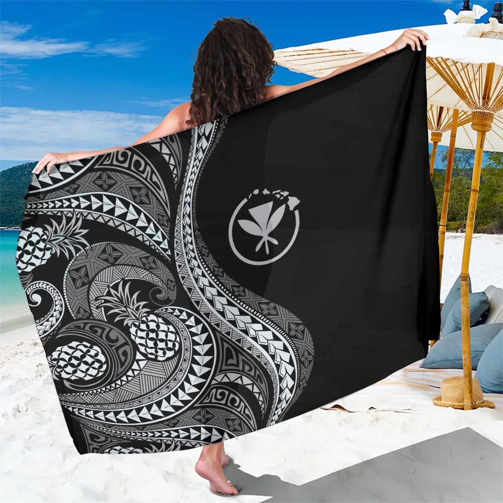Gray Pineapple Tribal Pattern Sarong Hawaii Tropical Beach Wrap Wholesale Pareo - main view