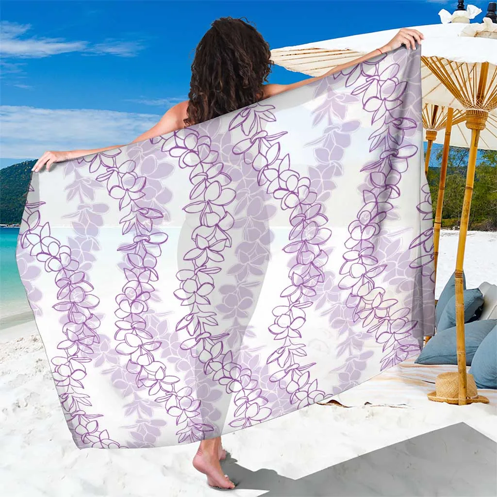 Amethyst Hawaii Plumeria Lei Sarong Aloha Festive Vibe Floral Print Beach Wrap Pareo Wholesale - main view