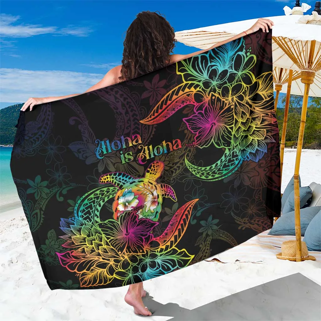 Hawaii Pride Sarong Aloha Is Aloha Viscose Rayon Beach Wrap Tropical Island Pareo Cover Up Wholesale - main view