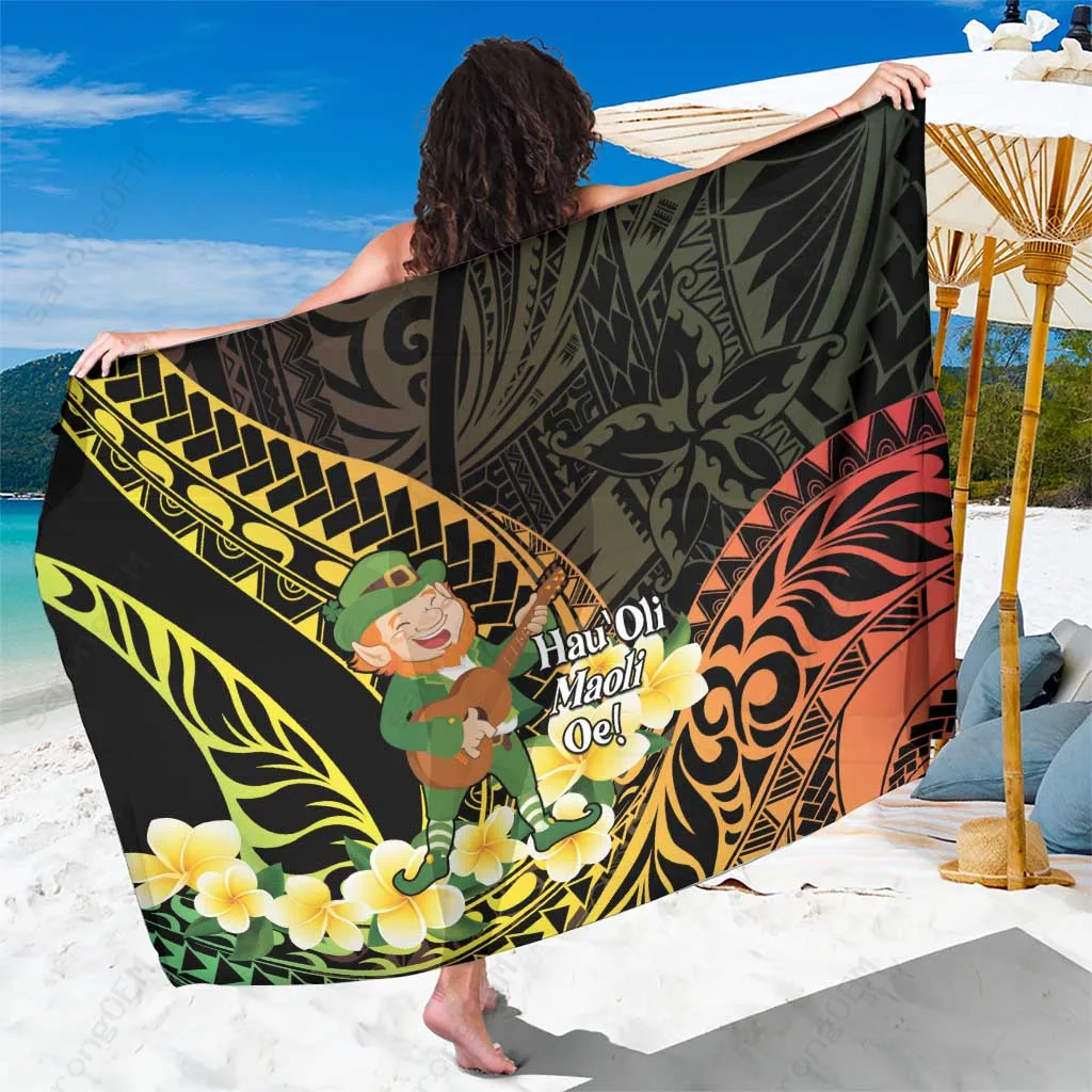 Tropical Print Hawaii Maori Sarong Beach Wrap Cover Up Polynesian Island Resort Pareo Wholesale - main view