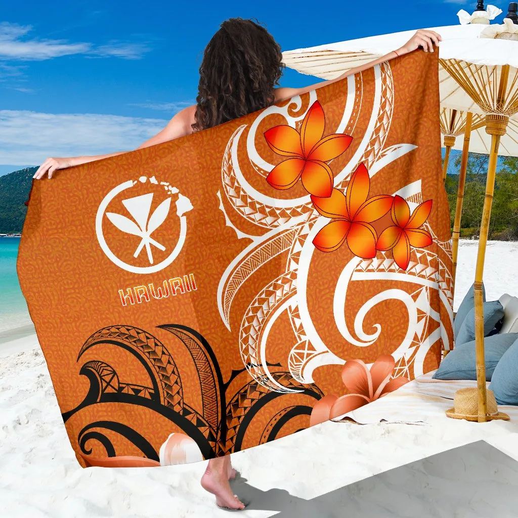 Viscose Rayon Hawaii Sarong Hawaiian Spirit Tropical Hibiscus Plumeria Print Beach Wrap Pareo Wholesale - main view