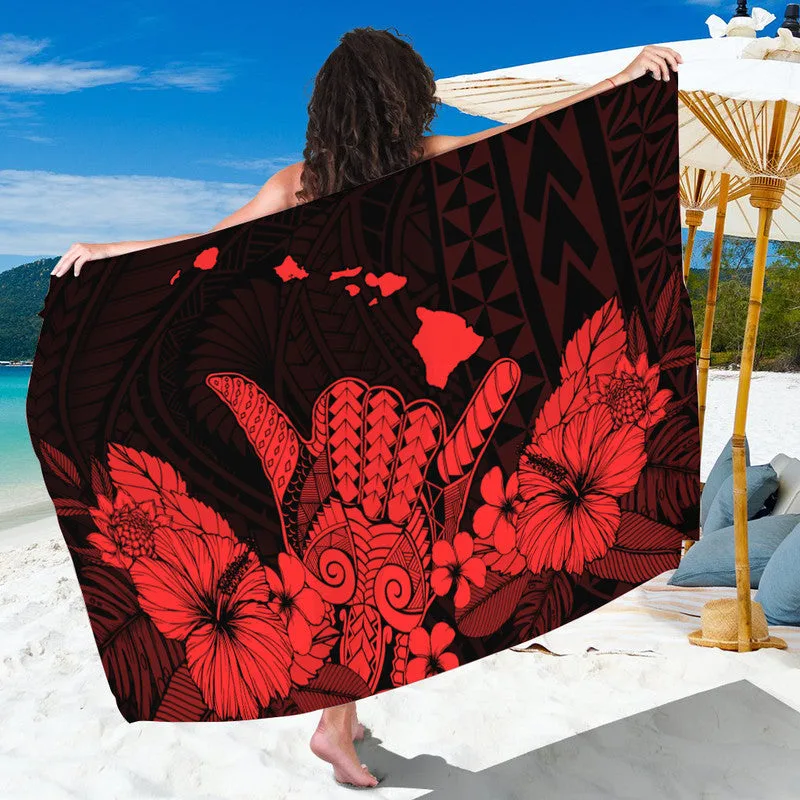 Hawaii Shaka Sign Sarong Red Version - main view