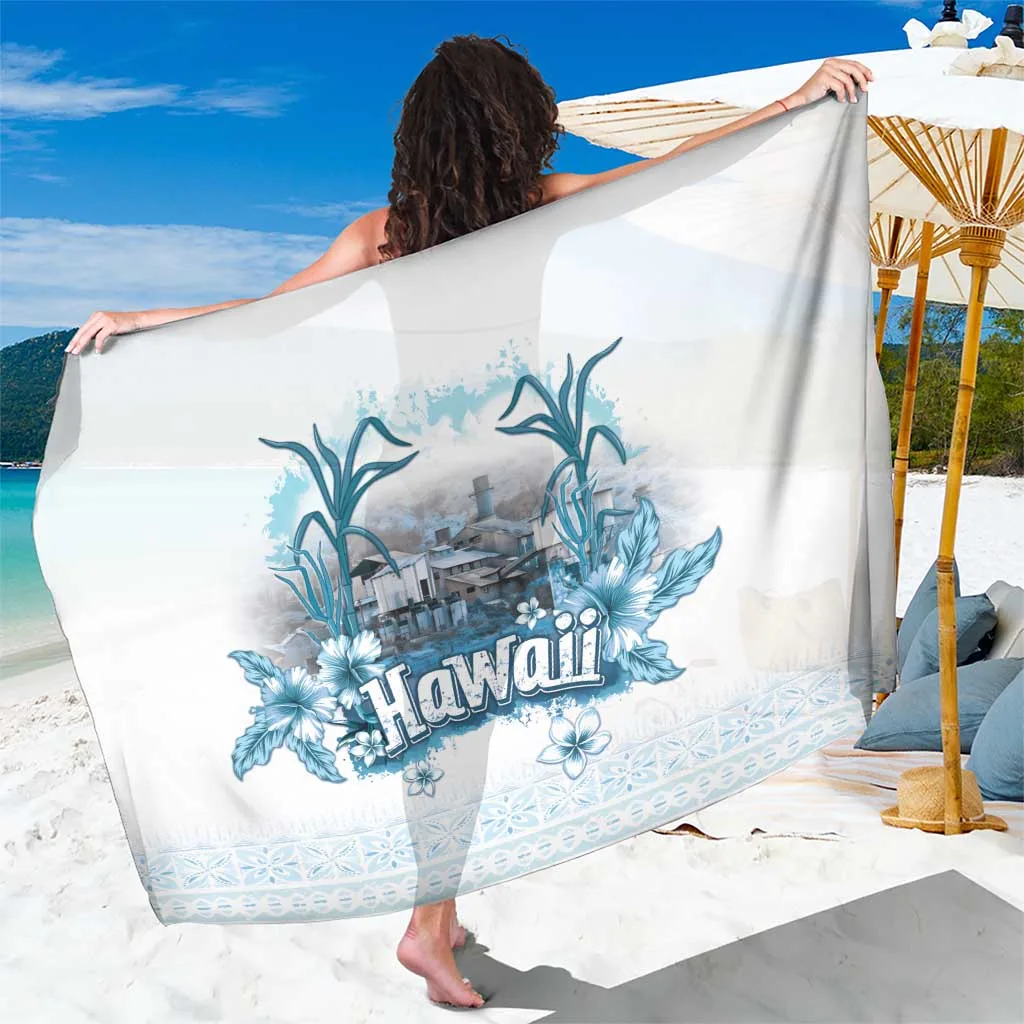 Red Brown Hawaiian Sugar Plantation Tapa Floral Palm Print Sarong Polynesian Beach Wrap Wholesale Pareo - main view