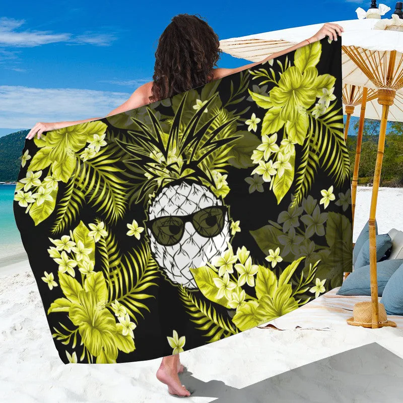 Purple Pineapple Tropical Print Sarong Hawaiian Beach Wrap Dress Wholesale Pareo - main view