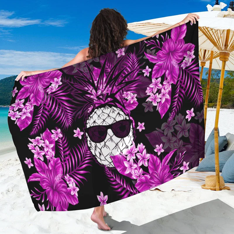 Hawaii Summer Colorful Pineapple Sarong Yellow - main view