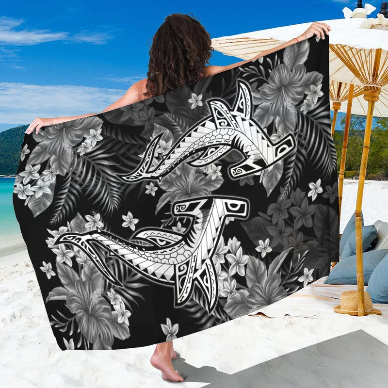 Hawaii Summer Colorful Shark Sarong Gray - related