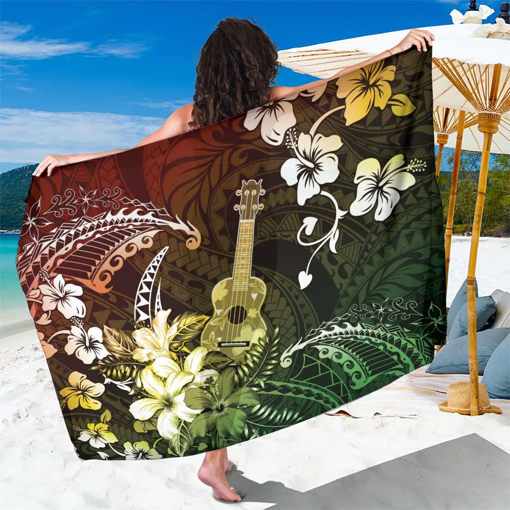 Multicolor Hibiscus Polynesian Print Sarong Rayon Beach Wrap Summer Island Resort Cover Up Wholesale Pareo - main view