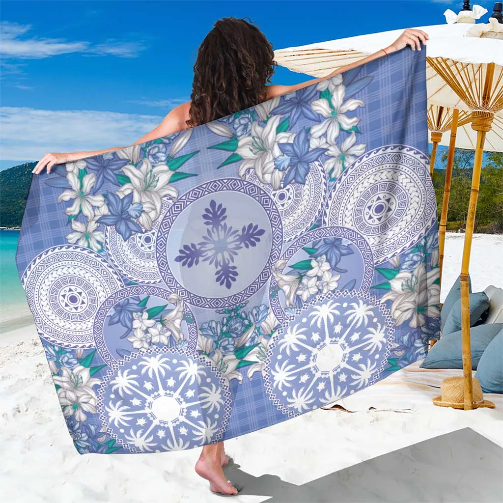 Purple Hawaii Violet Palaka Tapa Tropical Flowers Print Sarong Beach Wrap Island Resort Pareo Wholesale - main view