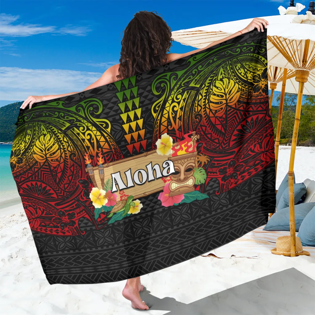 Hawaiian Elements & Polynesian Tattoo Sarong - related