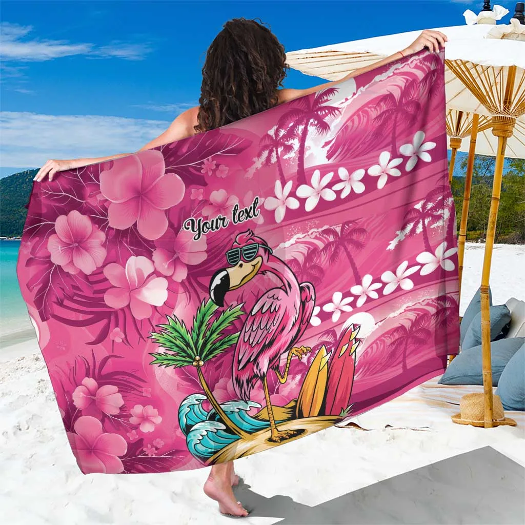 Pink Hibiscus Tropical Flower Print Sarong Hawaiian Style Beach Wrap Wholesale Pareo - main view