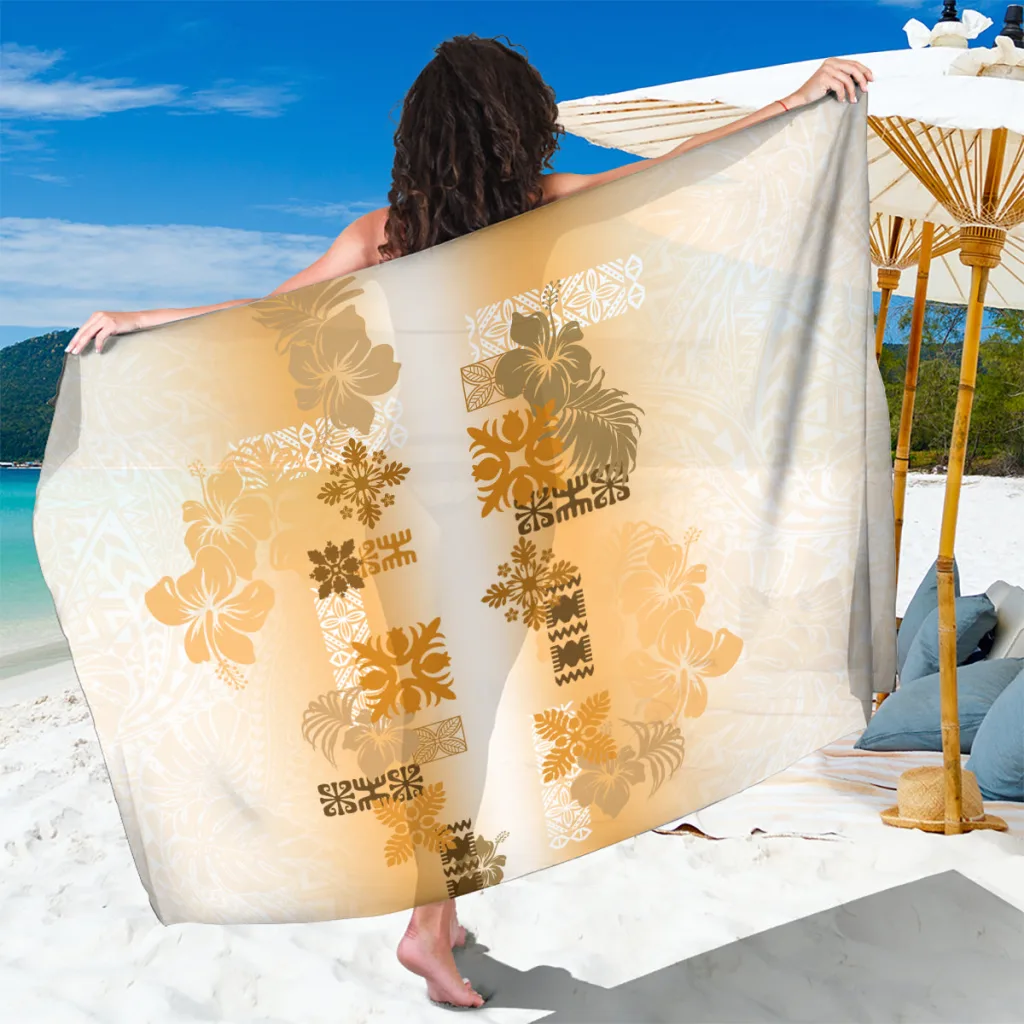 Brown Hawaiian Quilt Vintage Pattern Sarong Beach Wrap Tropical Island Resort Pareo Wholesale - main view