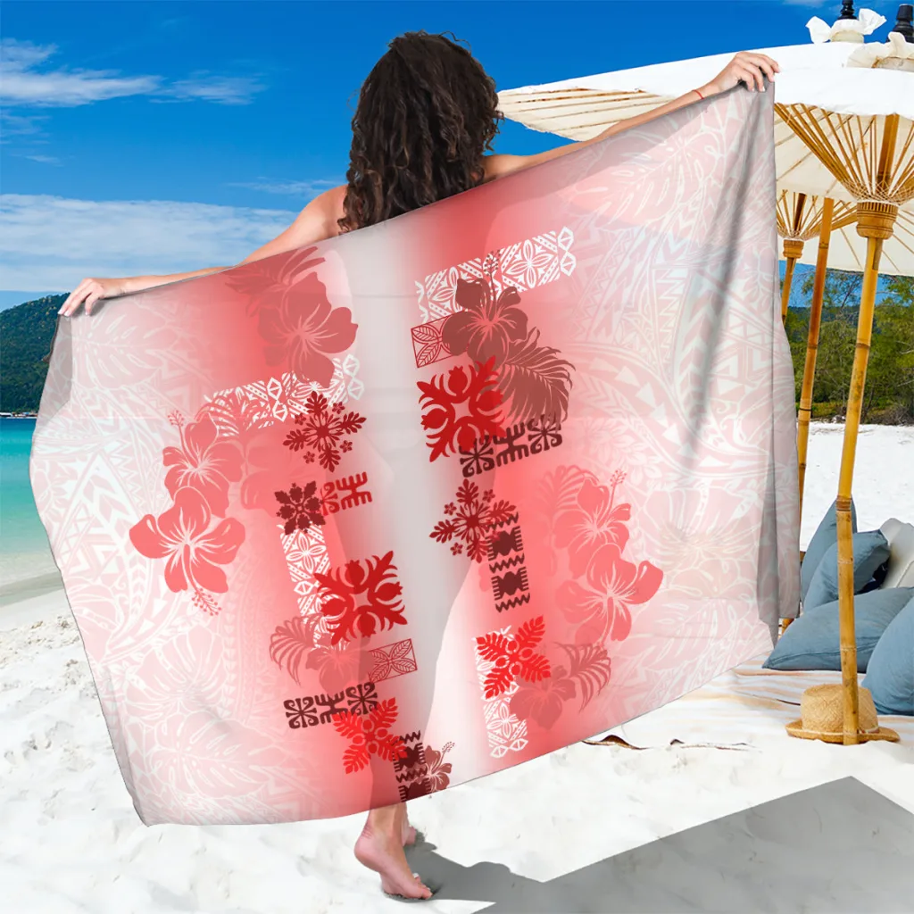Hawaiian Quilt Sarong Vintage Pattern Red - related