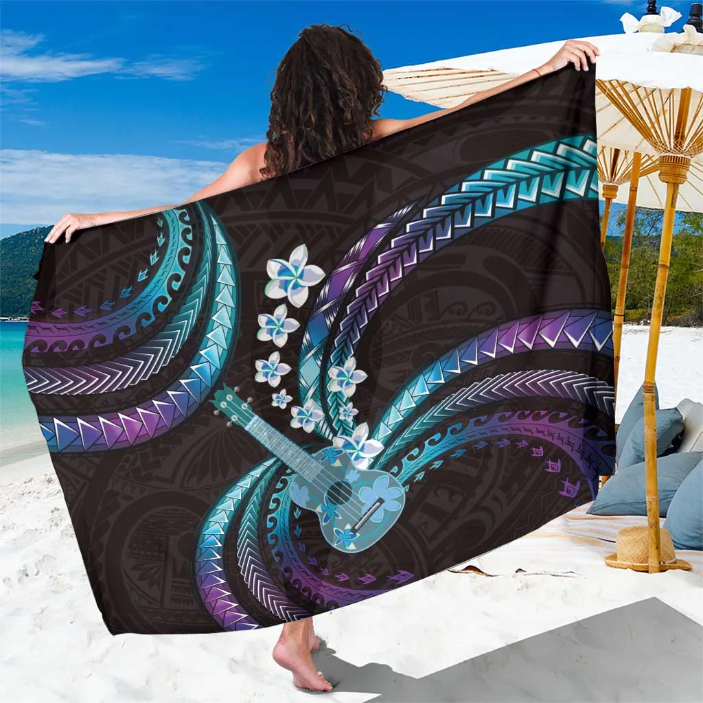 Purple Gradient Hawaiian Plumeria Hibiscus Print Sarong Tropical Beach Wrap Pareo for Resort Wholesale - related