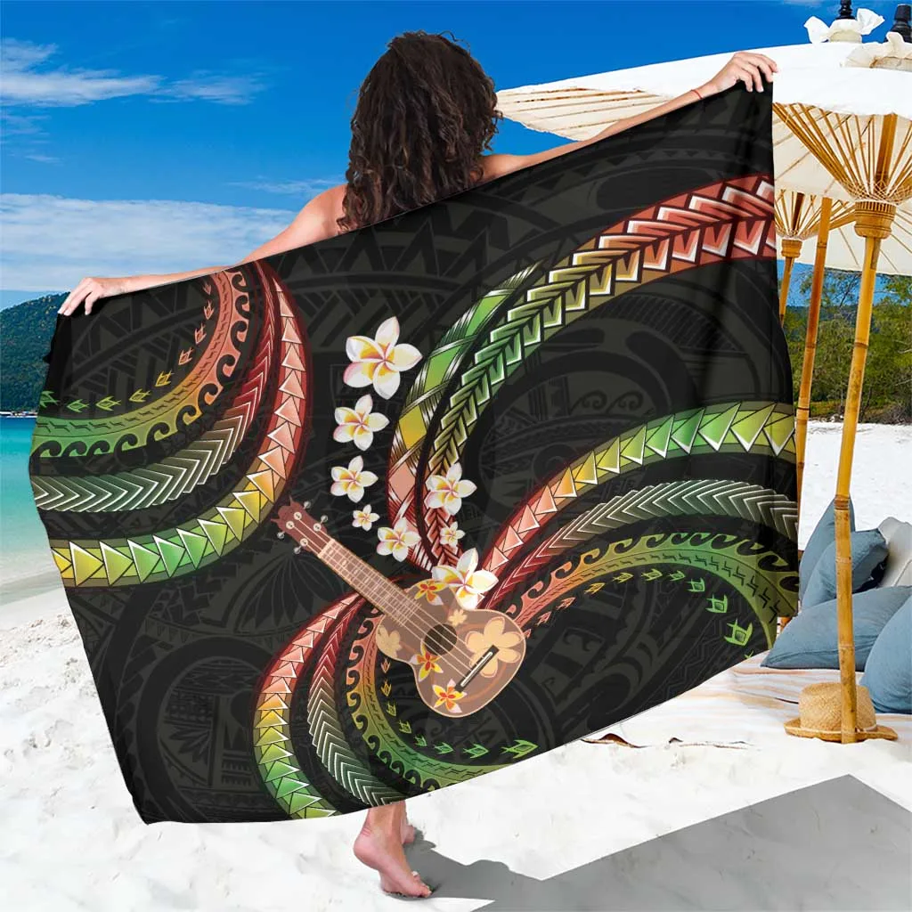 Hawaiian Ukulele Sarong Jawaiian Fantastic Plumeria - main view