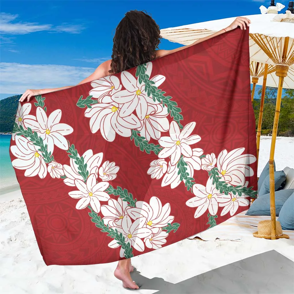 Ia Orana Tahiti Tiare Sarong Crimson Lei - main view