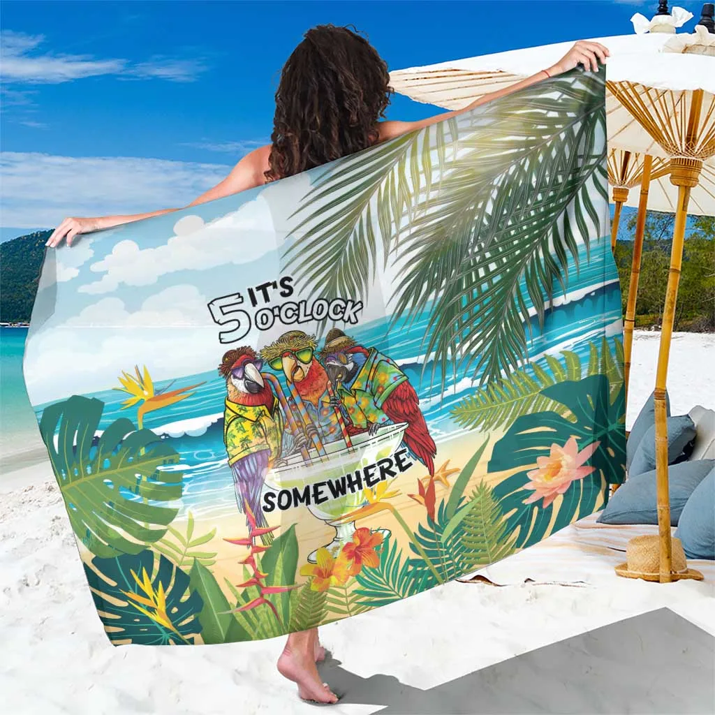 White Tropical Hibiscus Palm Leaf Print Sarong Polynesian Beach Wrap Wholesale Pareo - related