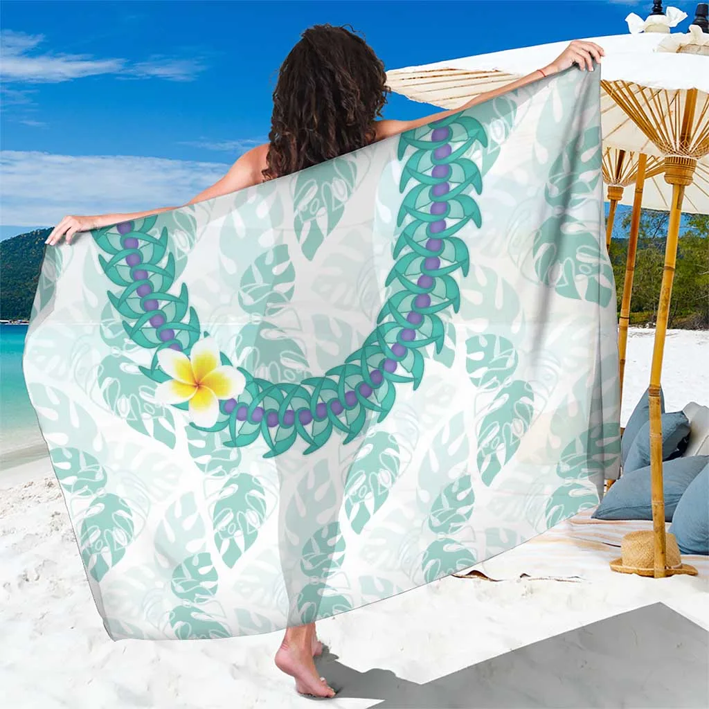 Green Tropical Palm Leaves Jade Vine Print Sarong Hawaii Island Resort Beach Wrap Wholesale Pareo - main view