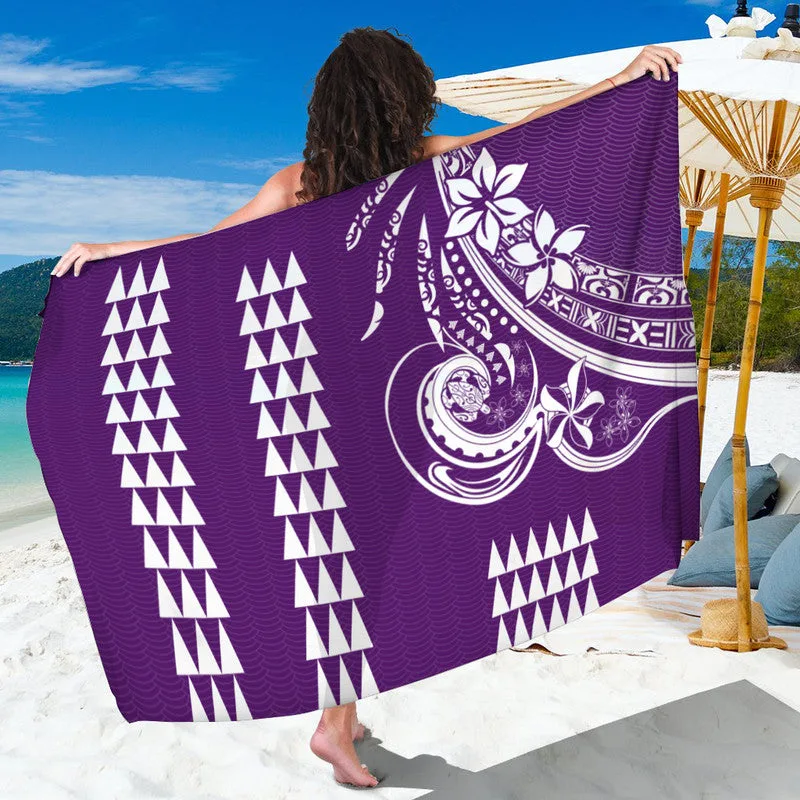 Purple Polynesian Tribal Print Sarong Hawaiian Tropical Beach Wrap Wholesale Pareo - main view