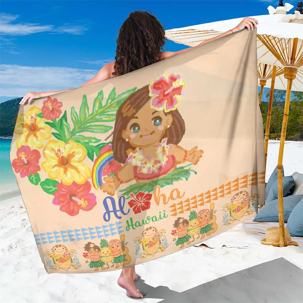 Pink Hibiscus Hula Girls Print Sarong Aloha Tropical Beach Wrap Wholesale Pareo Cover Up - main view
