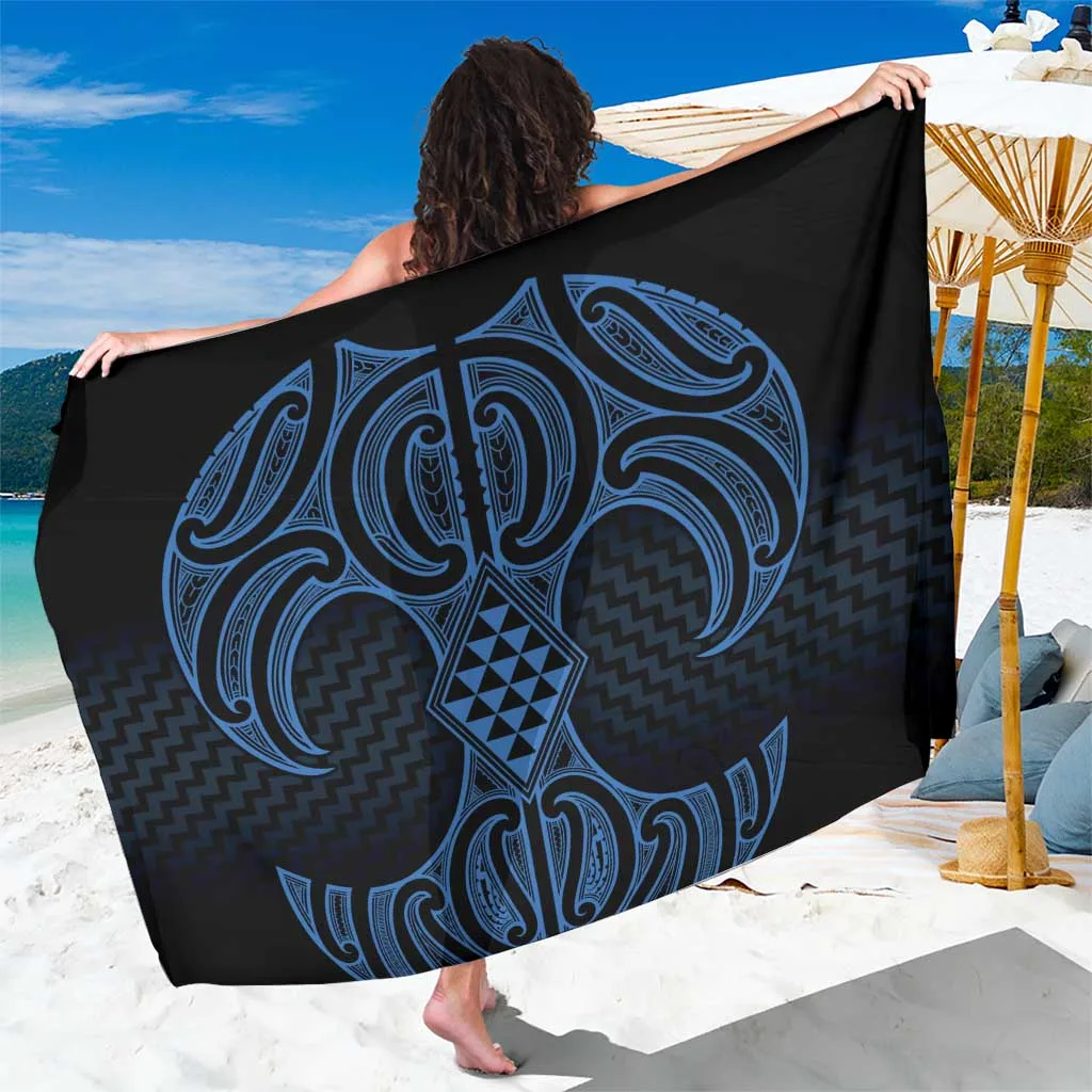 Kikorangi Maori Ta Moko Poutama Art Sarong - main view