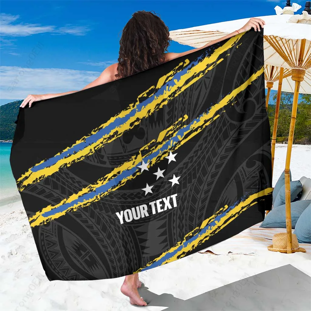 Polynesian Custom Print Sarong Beach Wrap Tribal Viscose Rayon Island Cover Up OEM Pareo - main view
