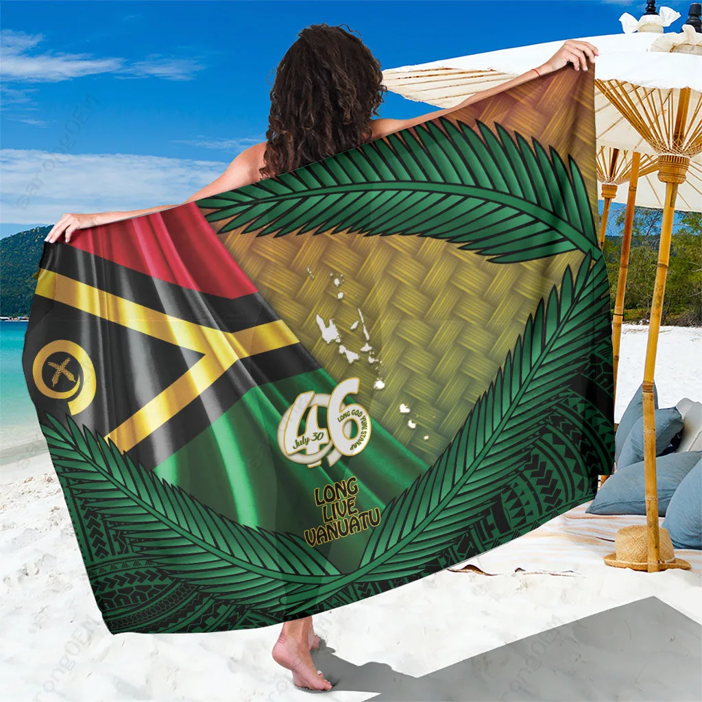 Vanuatu Independence 45th Anniversary Tribal Print Sarong Rayon Beach Wrap Cover Up Wholesale Pareo - related