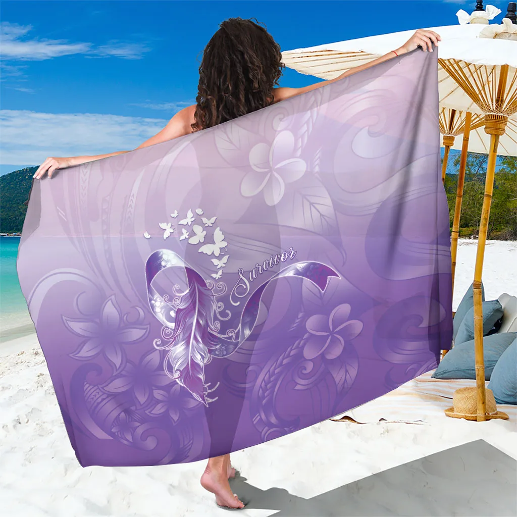 Blue Polynesian Sea Turtle Hibiscus Plumeria Tribal Print Sarong Beach Wrap Resort Cover Up Wholesale Pareo - main view