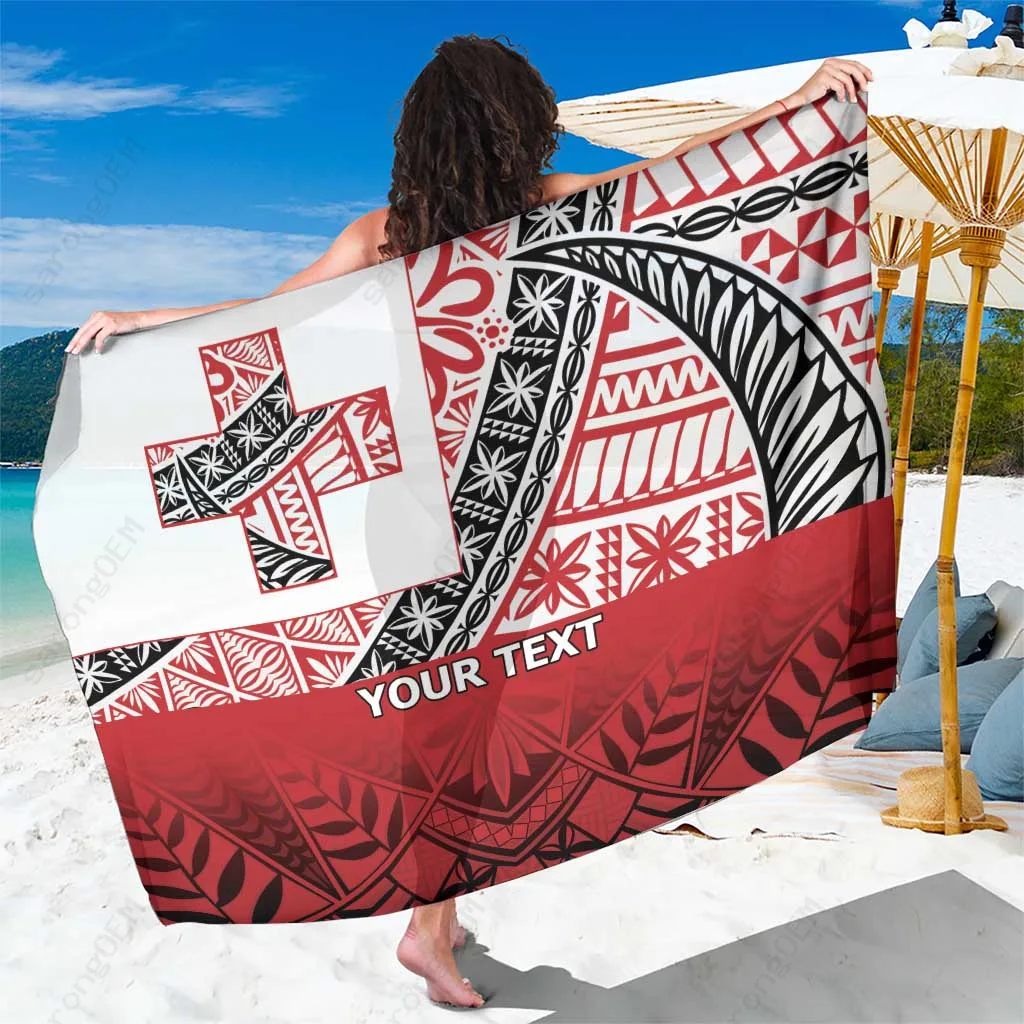 Polynesian Tonga Ngatu Tribal Pattern Sarong Beach Wrap Rayon Pareo Island Cover Up Wholesale - main view