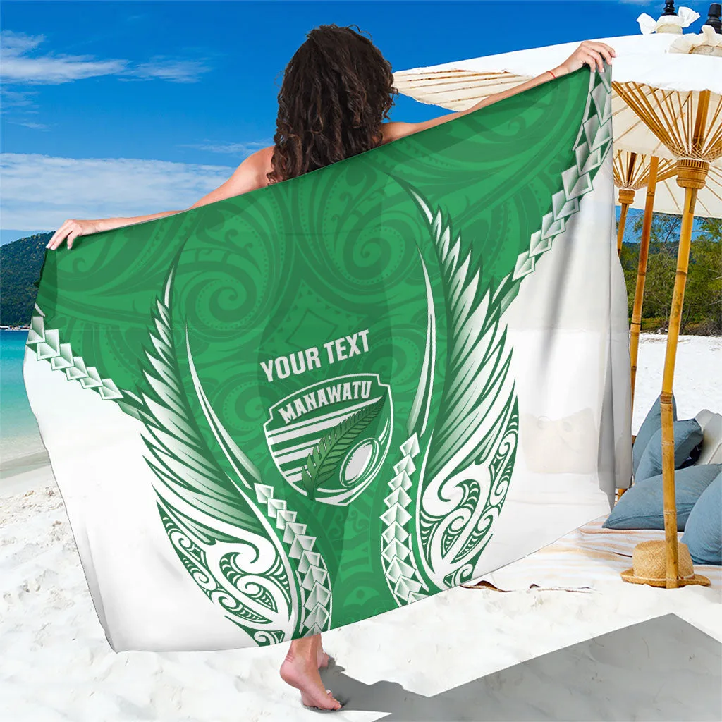 Silver Fern Maori Manawatu 2026 Rugby Custom Print Sarong Polynesian Beach Wrap Pareo Wholesale - main view