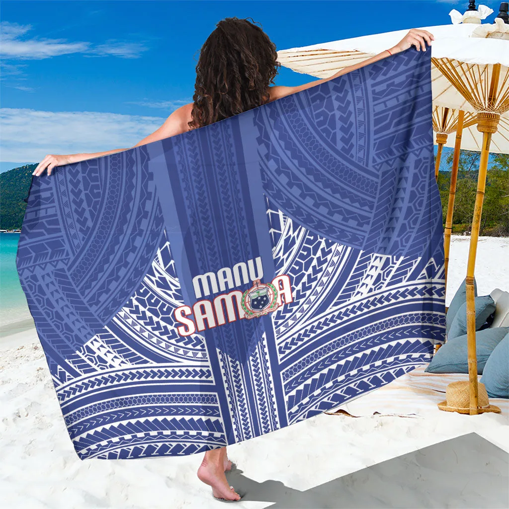 White Manu Samoa Rugby 2026 Tribal Pattern Print Sarong Samoan Island Beach Wrap Wholesale Pareo - main view