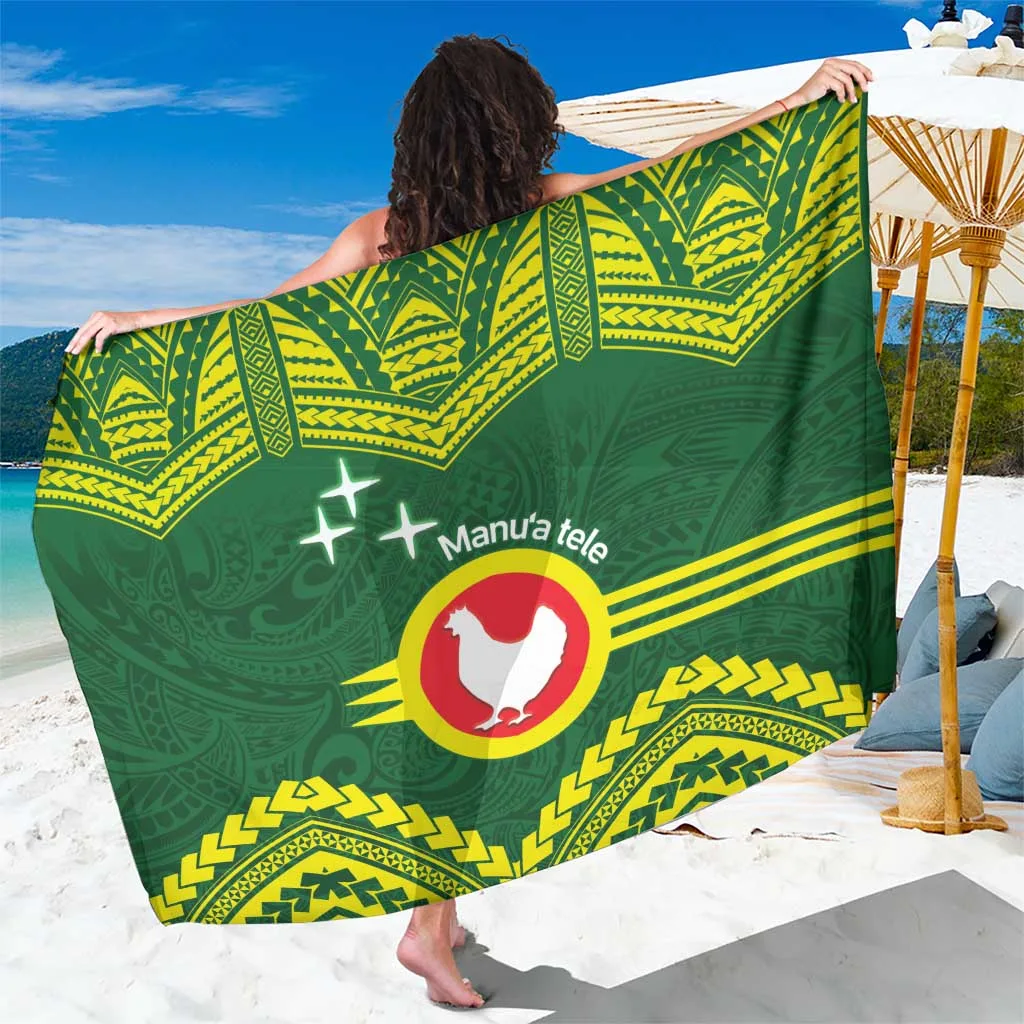 Red White Striped Polynesian National Color Flag Day Sarong Beach Wrap Tribal Print Rayon Pareo Wholesale - main view