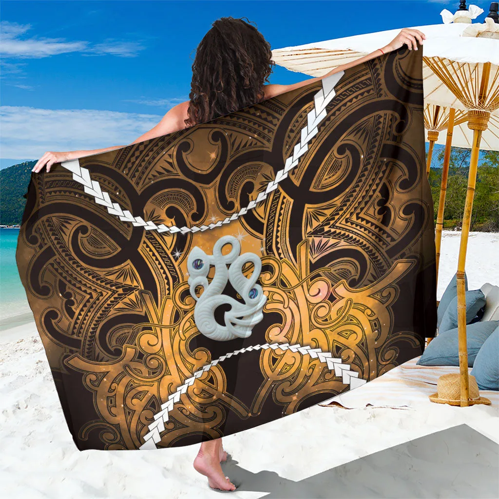 Navy Maori Matariki Manaia Kowhai Tribal Galaxy Print Sarong Polynesian Beach Wrap Wholesale Pareo - main view
