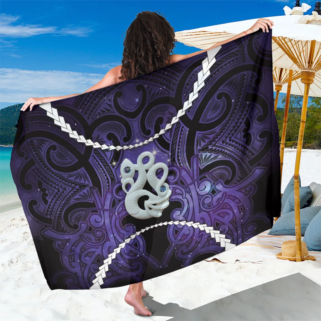 Navy Blue Maori Matariki Manaia Waiporoporo Kowhaiwhai Pattern Sarong Polynesian South Pacific Beach Wrap Wholesale Pareo - related
