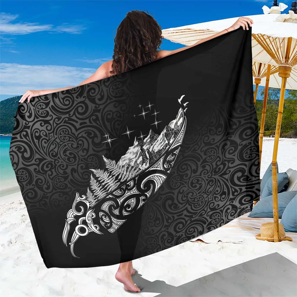 Maori Matariki Sarong Landscape Styled Fern Monochrome - main view