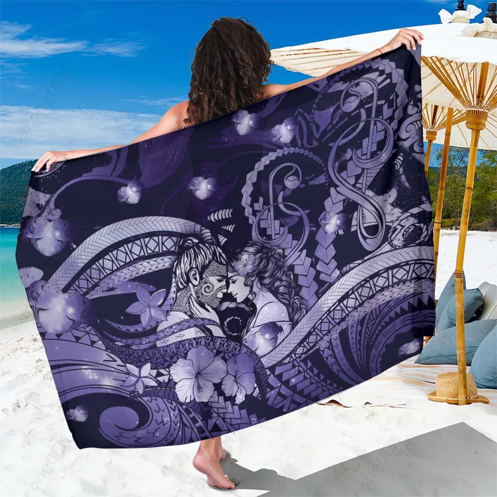 Purple Galaxy Mandala Maori Sarong Beach Wrap Polynesian Romantic Valentine Pareo Wholesale - main view