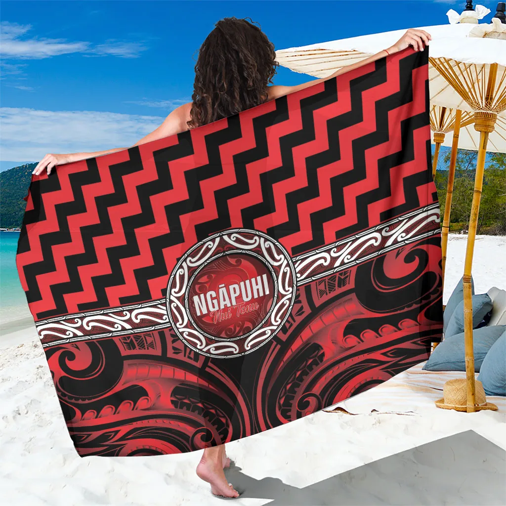 Maori Tribe Ngapuhi Putoma Tattoo Pattern Custom Beach Sarong - Custom Sarong