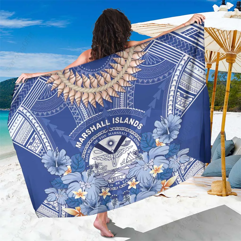 Seashell Tribal Polynesian Print Sarong Beach Wrap Rayon Island Cover Up Wholesale Pareo - main view