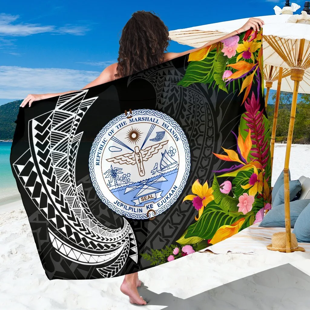 Brown Seal Spiral Polynesian Pattern Print Sarong Beach Wrap South Pacific Island Resort Pareo Wholesale - main view
