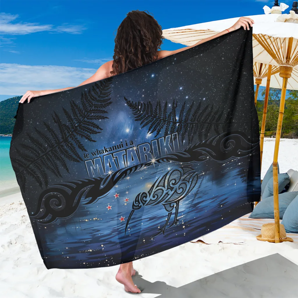 Matariki Kiwi Sarong Silver Fern - main view