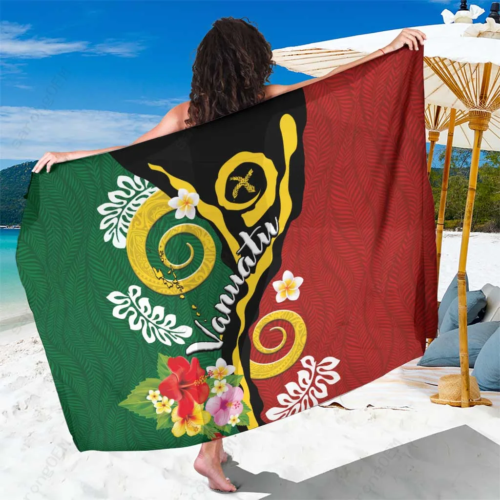Melanesian Vanuatu Tribal Boar Tusk Sarong Tropical Plants & Namele Motifs - main view