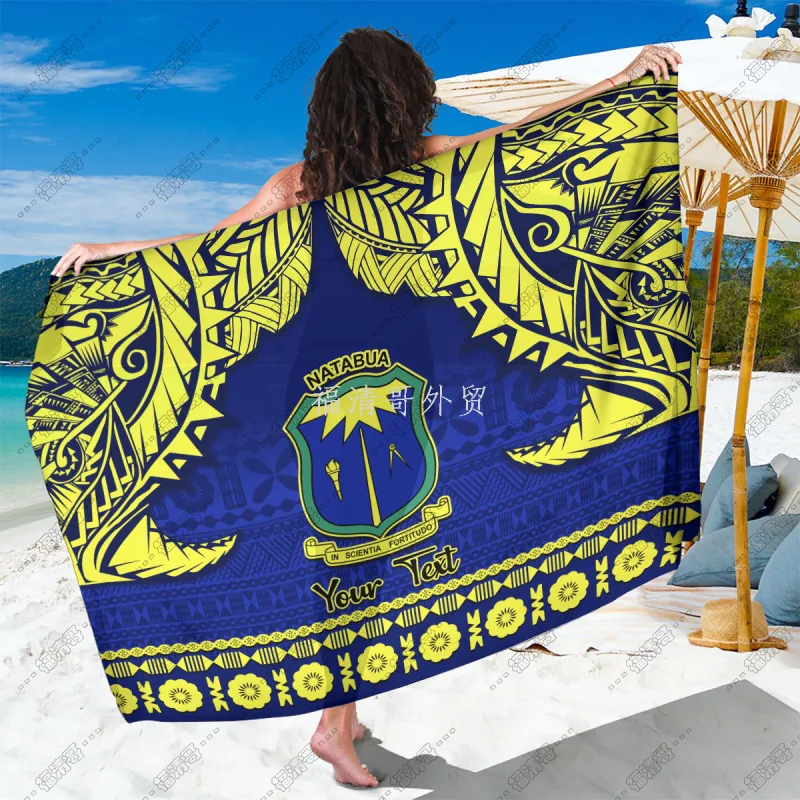 Natabua High School Fiji Tribal Crest Sarong Pareo Custom Printed Rayon Sarong - Custom Sarong