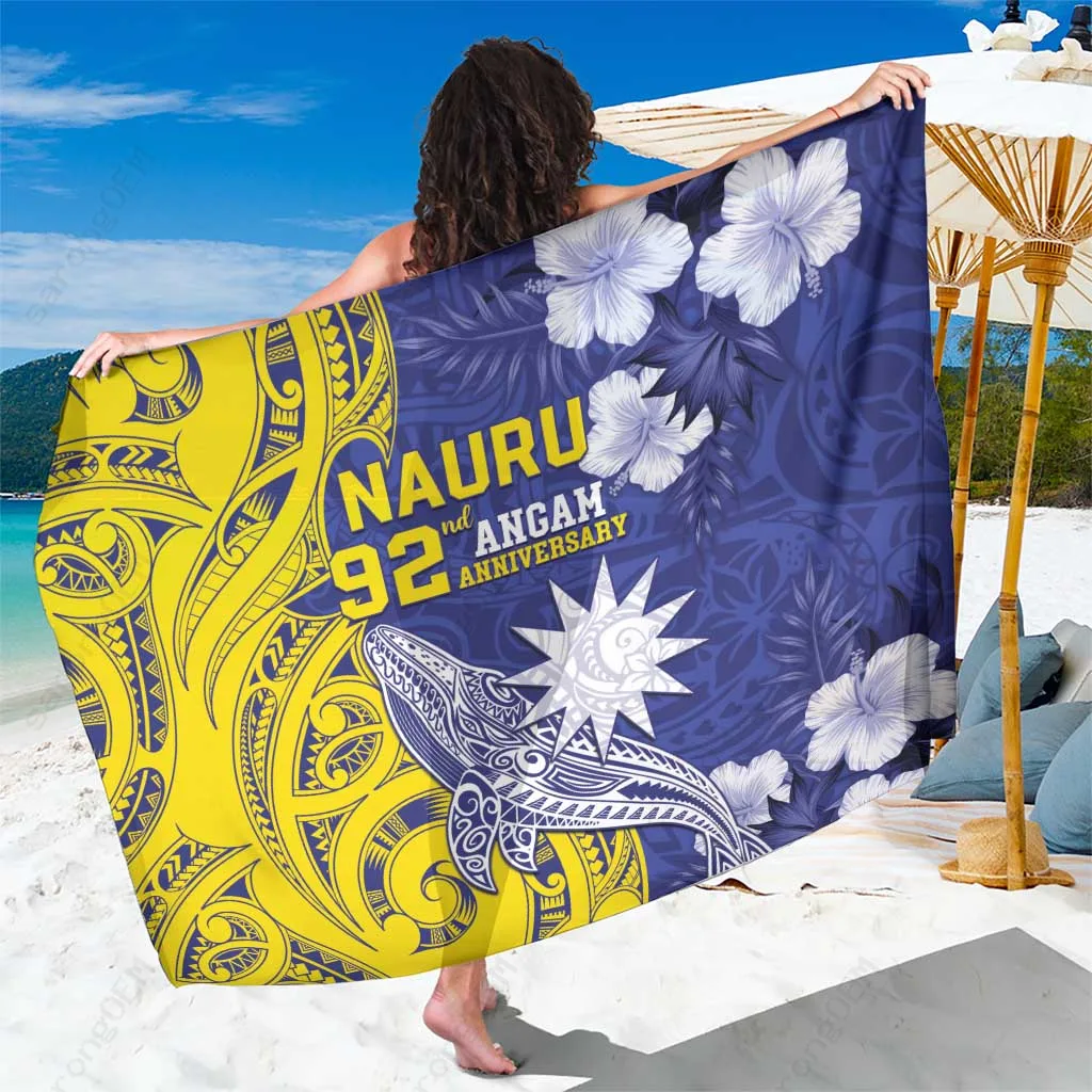 Navy Polynesian Whale Tribal Print Sarong Beach Wrap South Pacific Island Resort Cover Up Wholesale Pareo