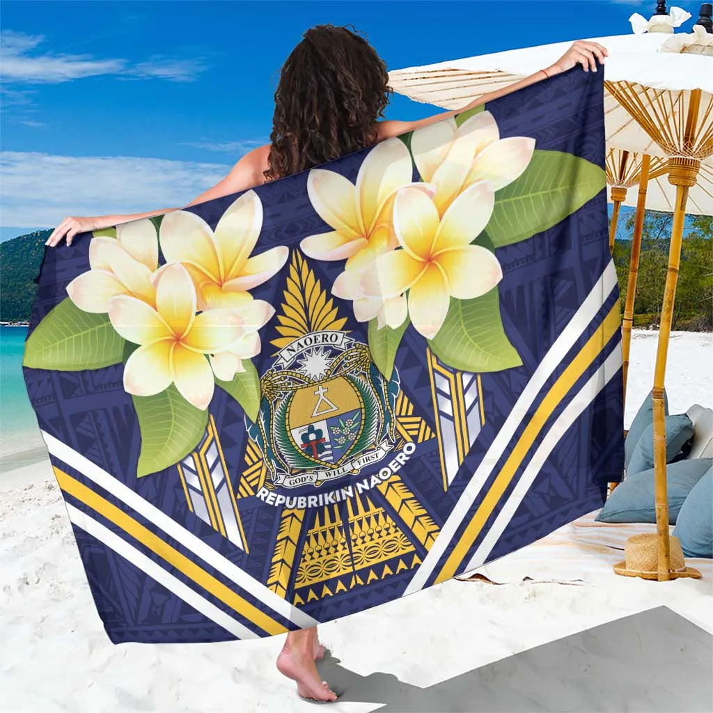 Nauru Independence Day Sarong Coat Of Arms With Plumeria - main view