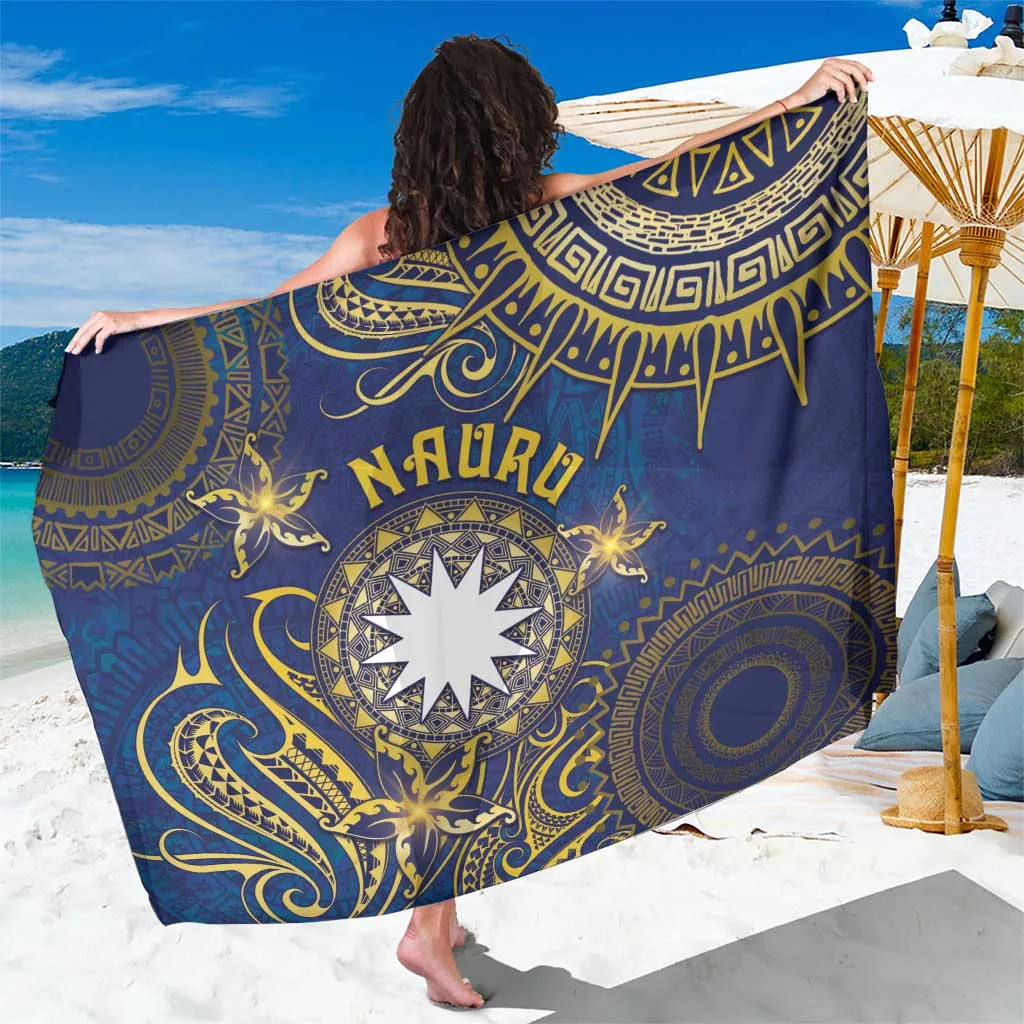 Blue Hibiscus Tribal Polynesian Print Sarong Tropical Island Beach Wrap Wholesale Pareo - main view